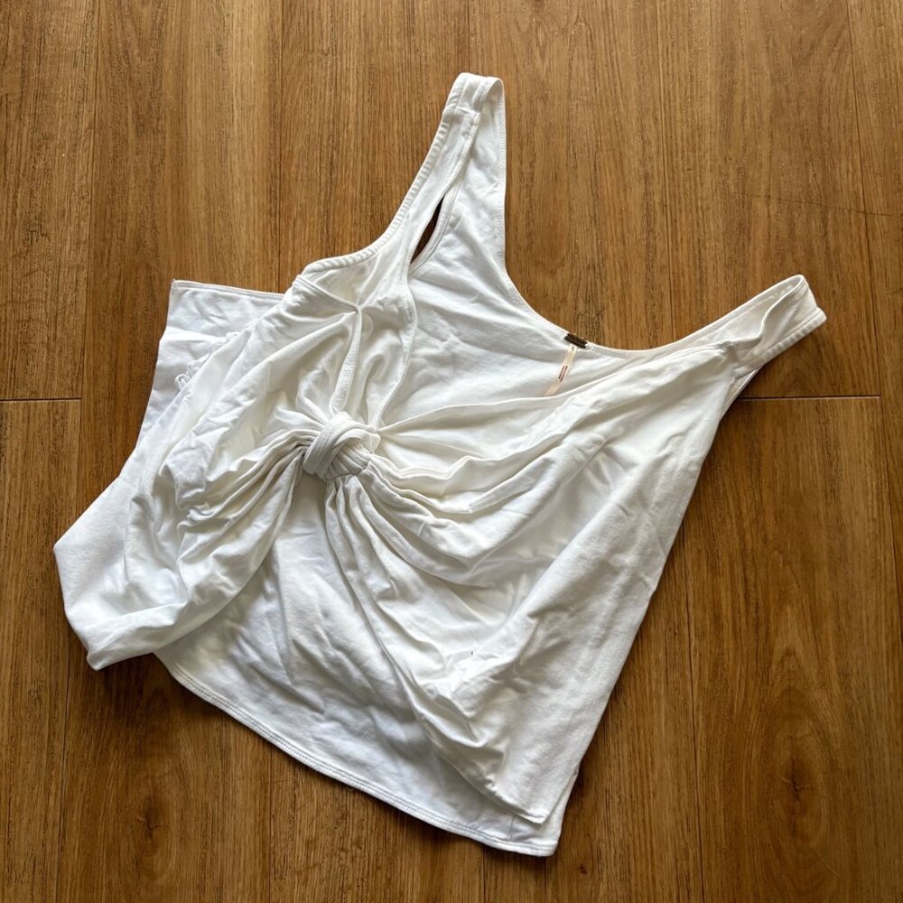 Free People Front Knot Sleeveless V-Neck Tank Top Cream Women’s Size XS